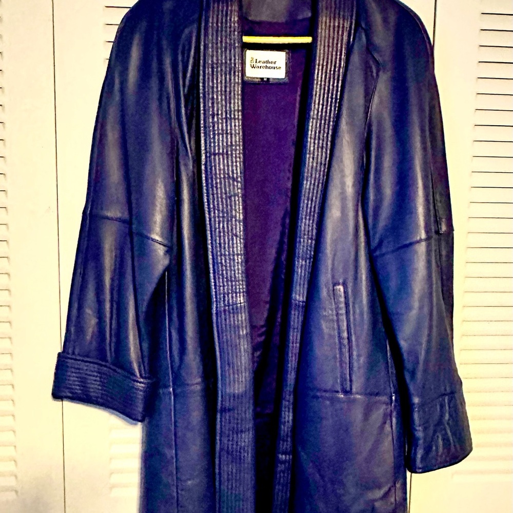 Women's Purple Leather Coat